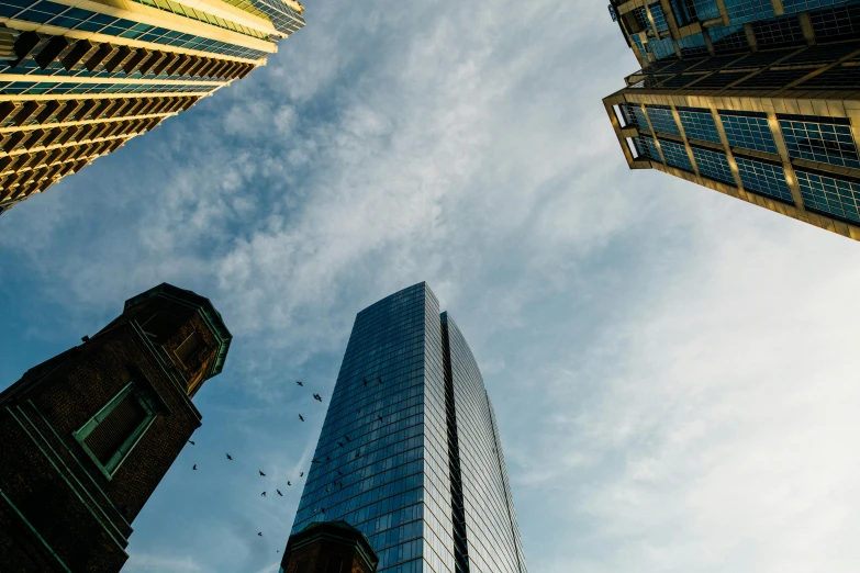 a very tall building with windows on the top and bottom