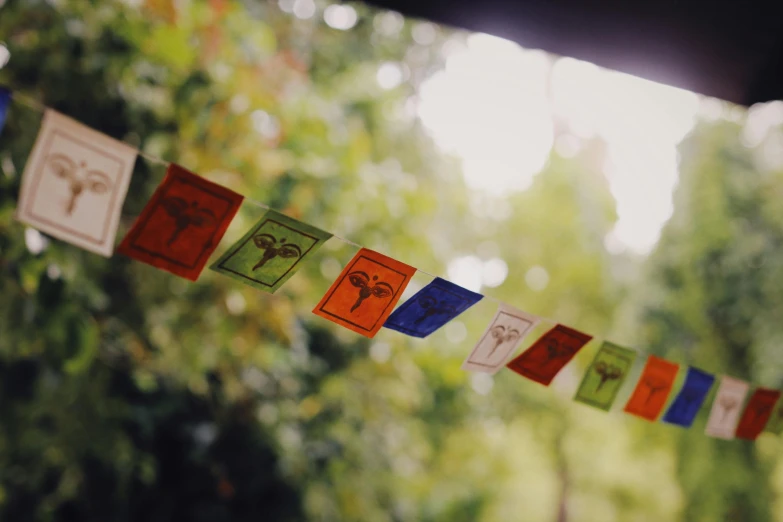 a po of several different items hung by the string