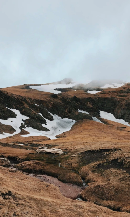 the snow covered mountains are very low