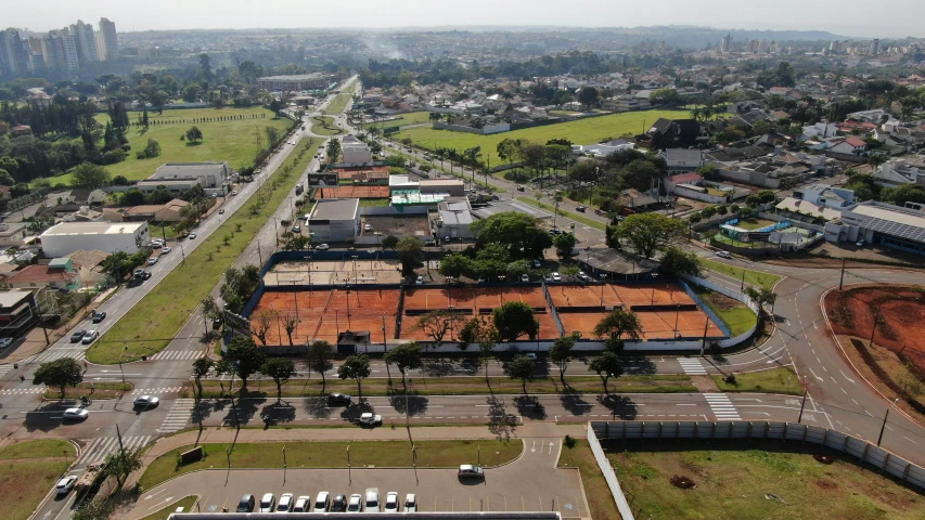 an aerial view of a city street in africa