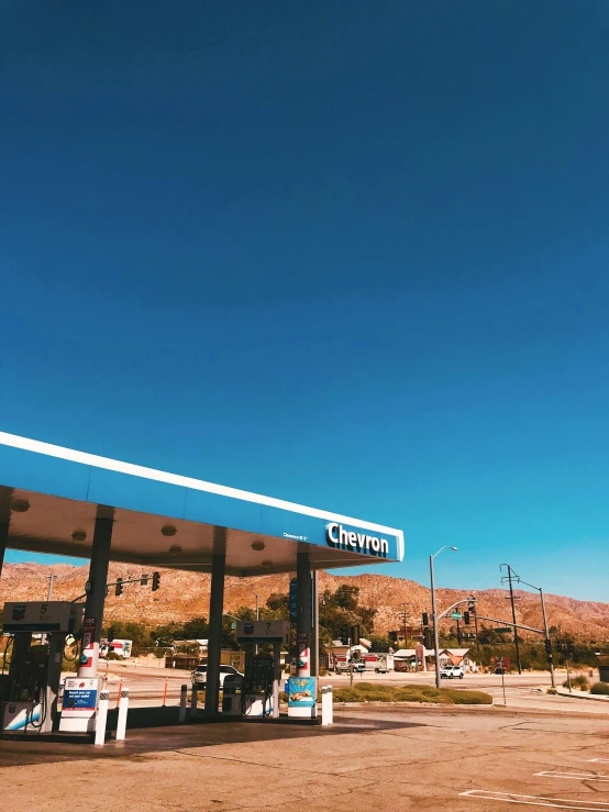 an empty gas station with no people in it