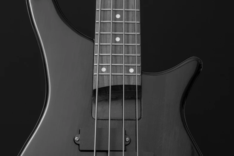 an image of a black and white guitar