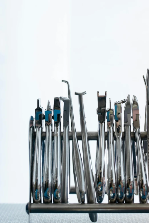 there is an arrangement of tools that are arranged on the table