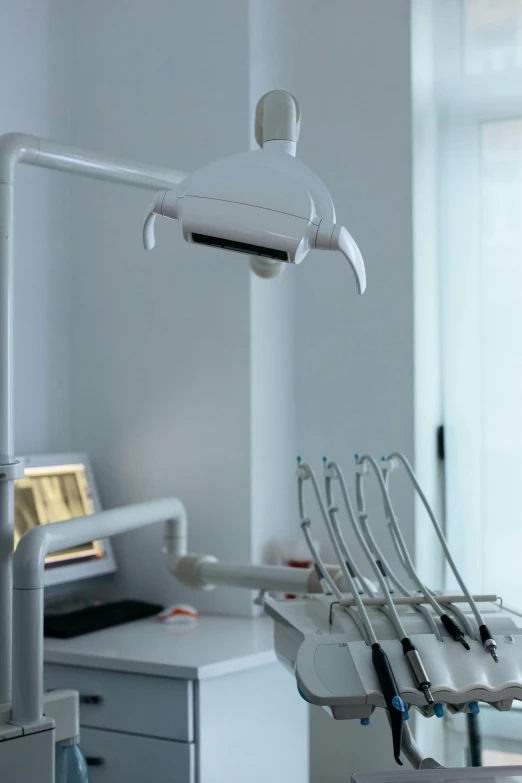 an operating area with two different types of dental instruments