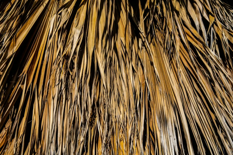 a close up of a umbrella with brown and yellow colored materials