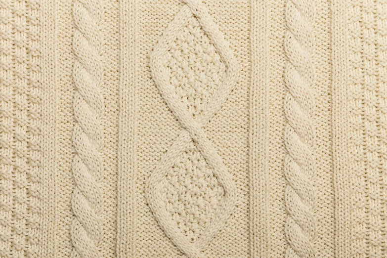 a large white knitted blanket with a wavy design