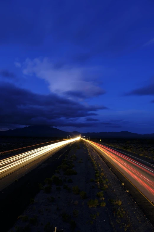 an interstate in a long exposure with long - exposure