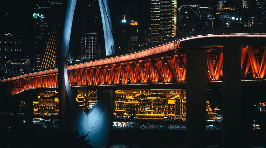 a night view of the gateway bridge that carries the us states flag