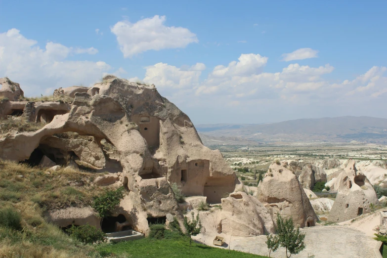 an area of large rock formations that are mostly eroded