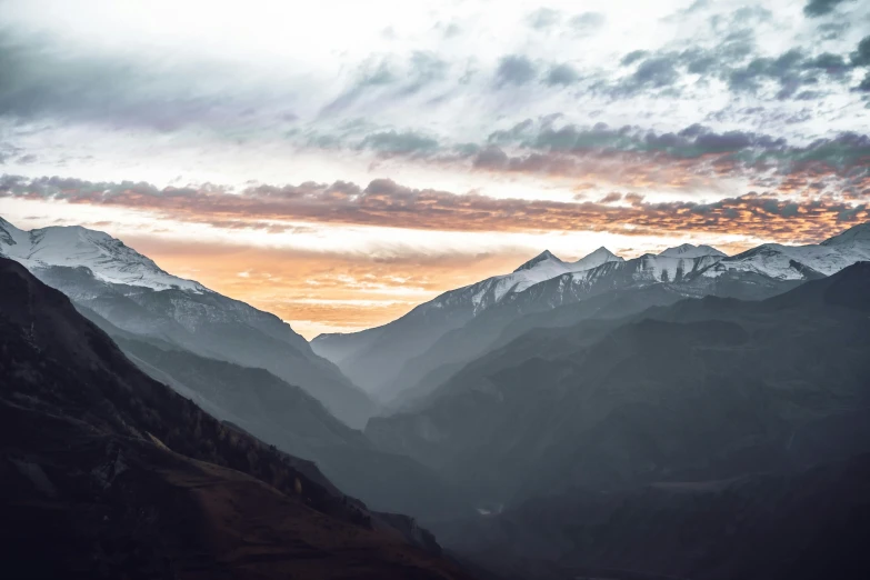 view over the mountains with dramatic colors