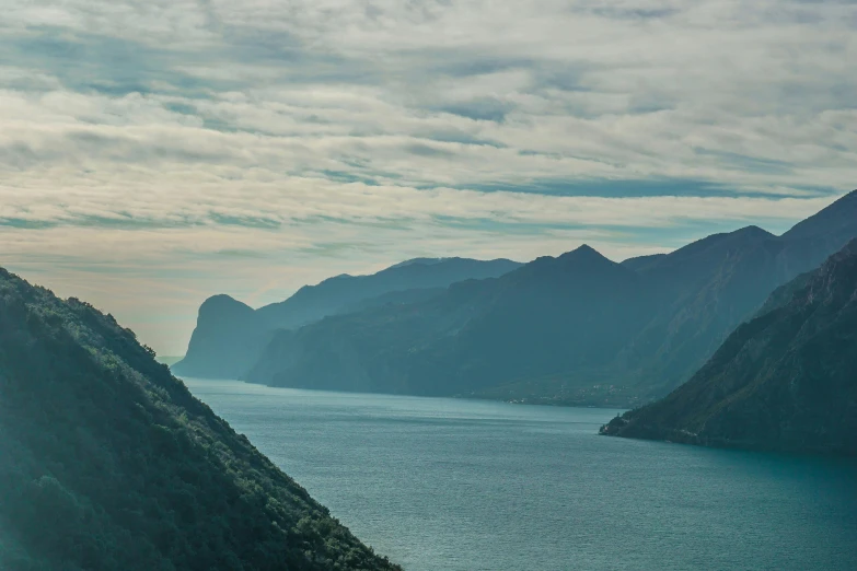 a large body of water surrounded by mountains