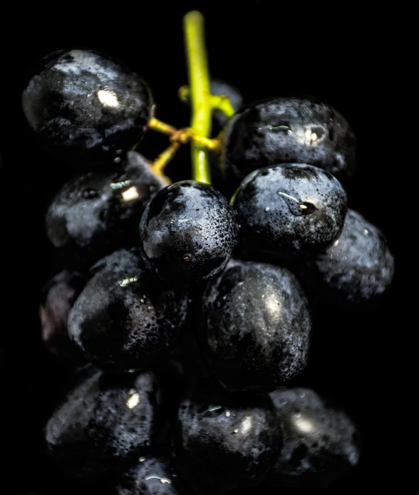 some very pretty fruit in the black background