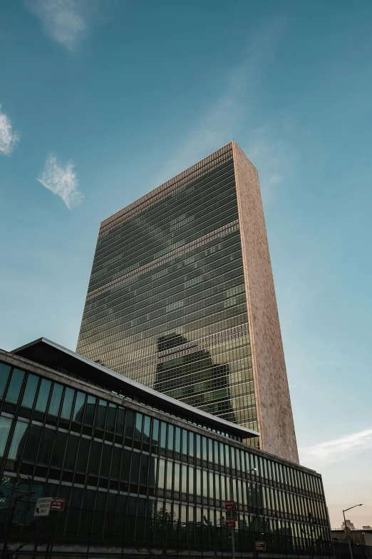 large building with a very wide windows in the center