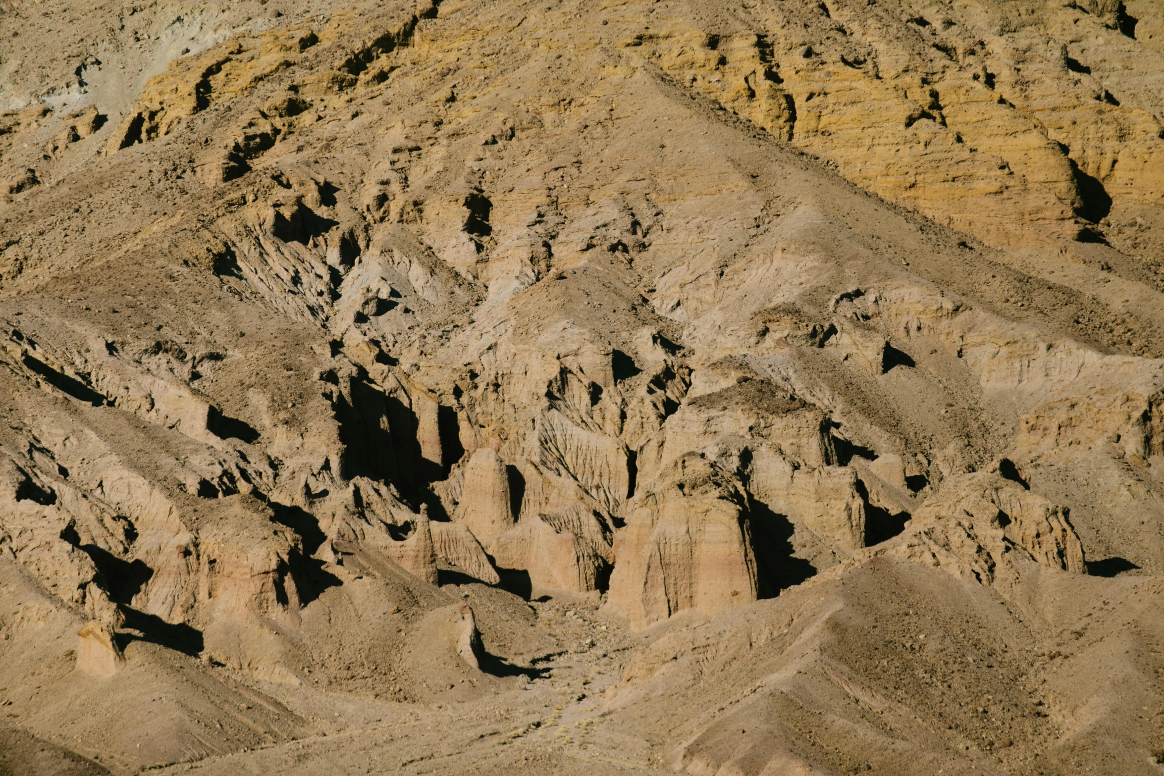 a bird is flying over some rocky terrain