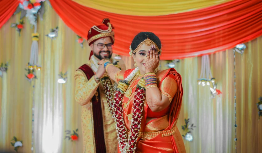 indian bride and groom dance at their reception