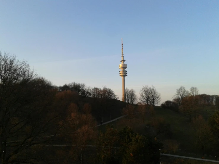 a tower that is on top of a hill