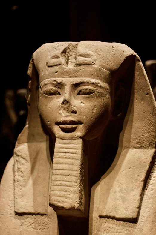 an ancient egyptian statue with the head of pharaoh