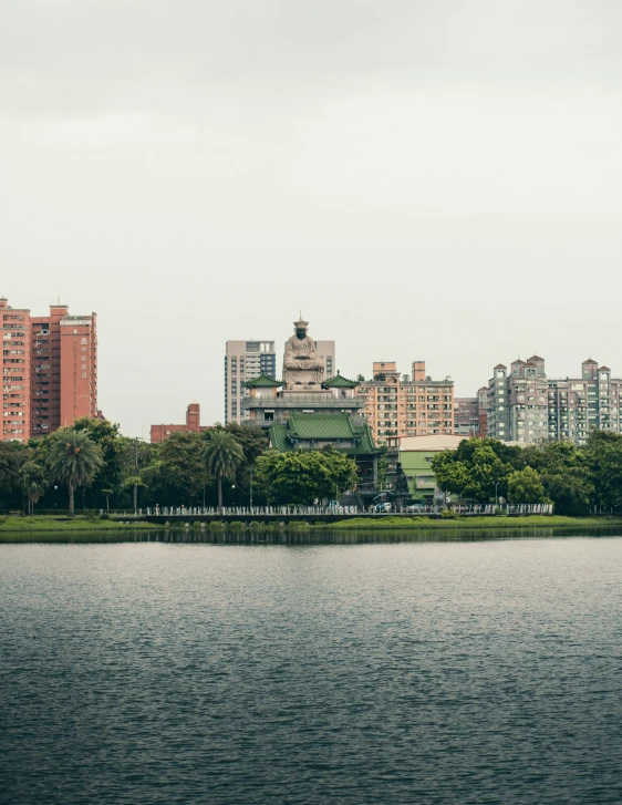 an overcast sky hangs over a city