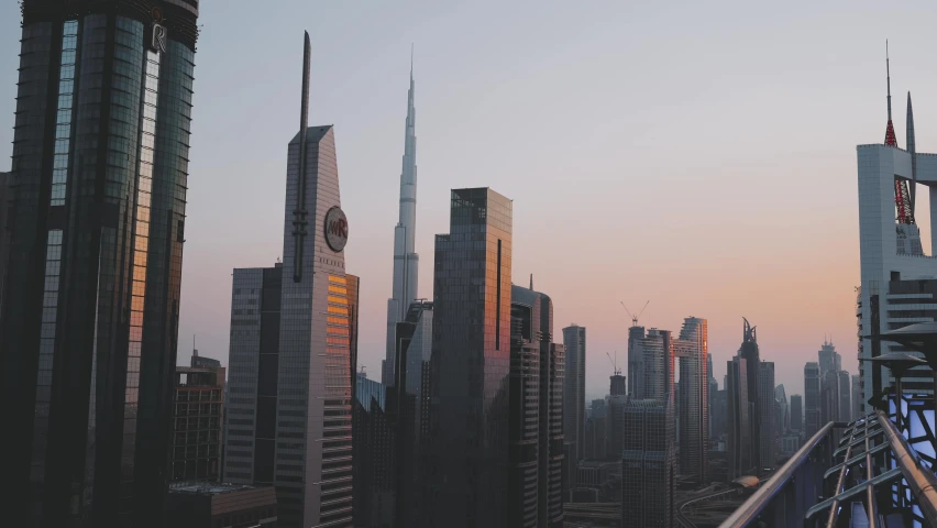 a view of some tall buildings in a city