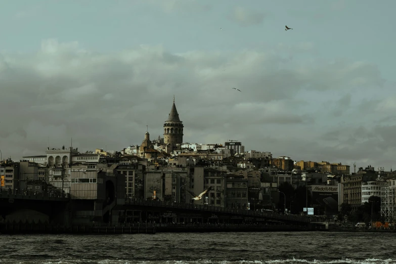 a city by a body of water with many buildings on it