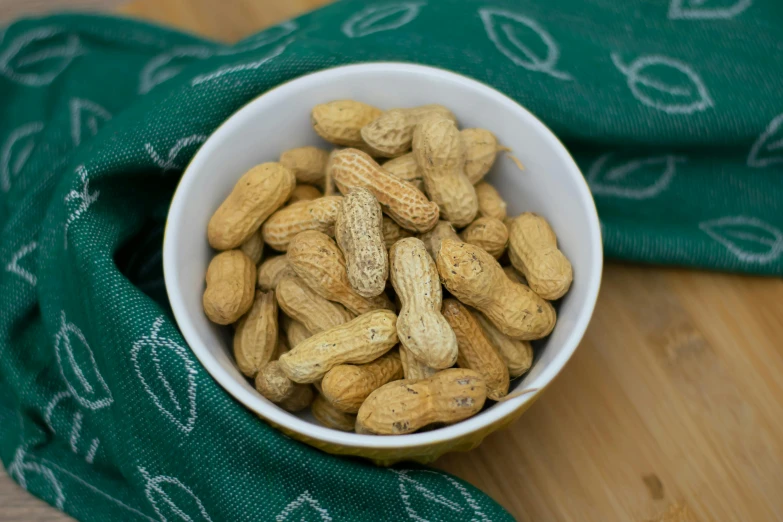 the peanuts are ready to be eaten in the bowl