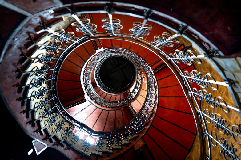 the spiral staircase of the building in which i can see it