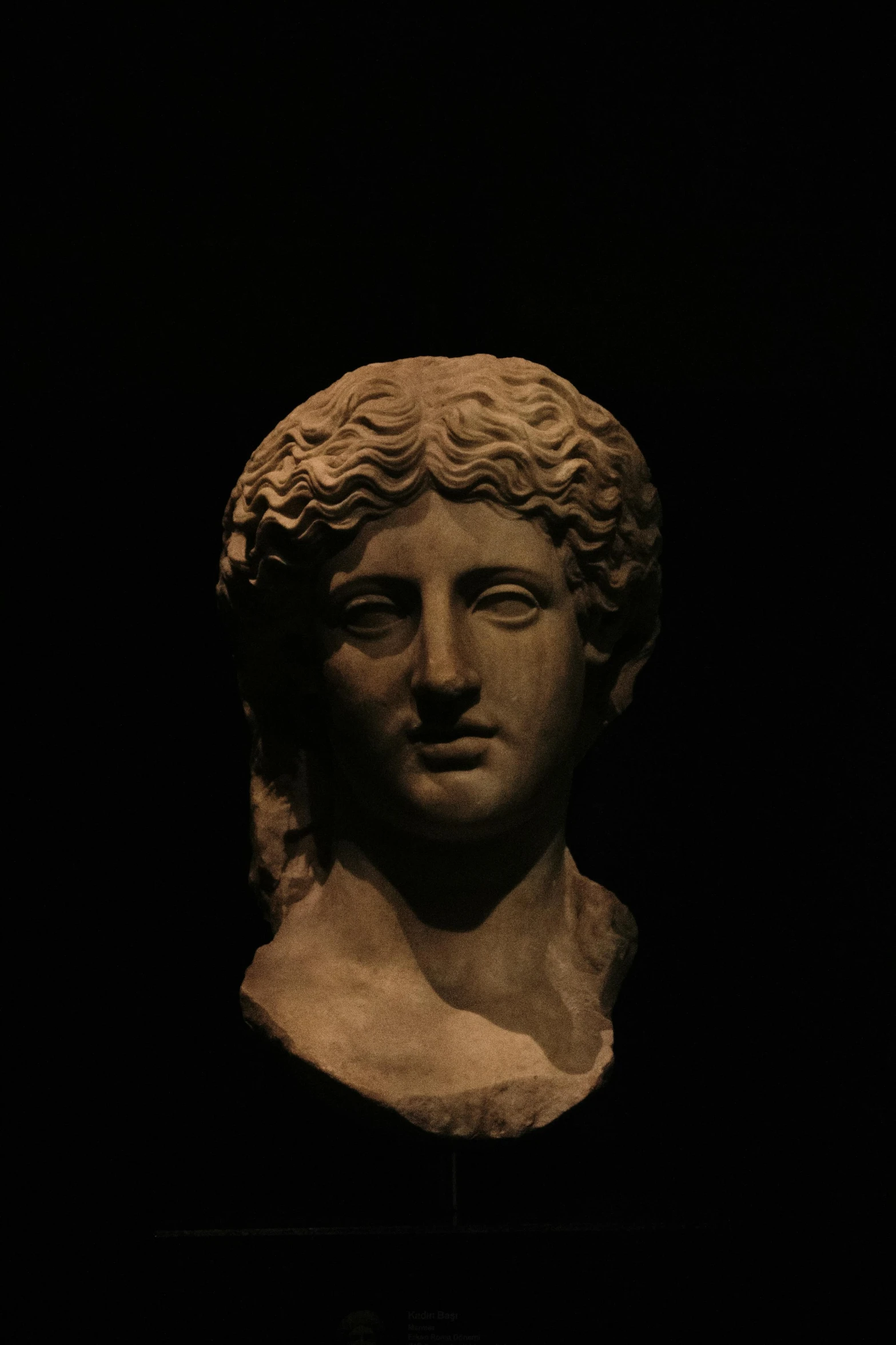 an image of a statue of a woman with a id