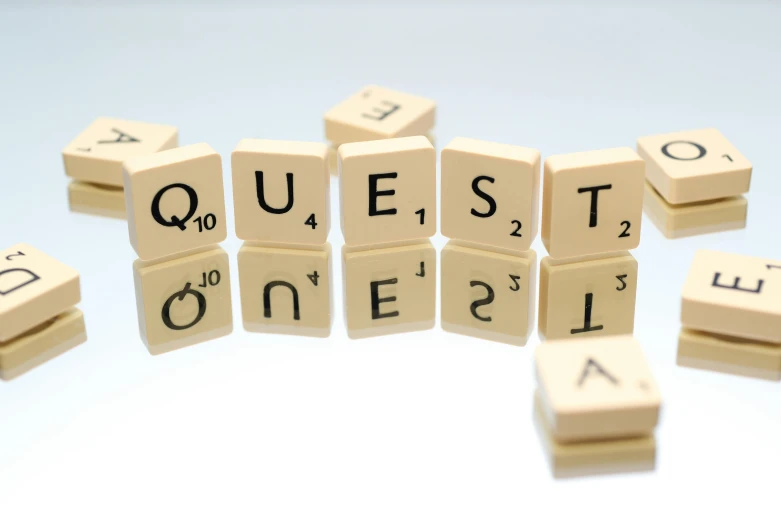 a word made from blocks saying question time