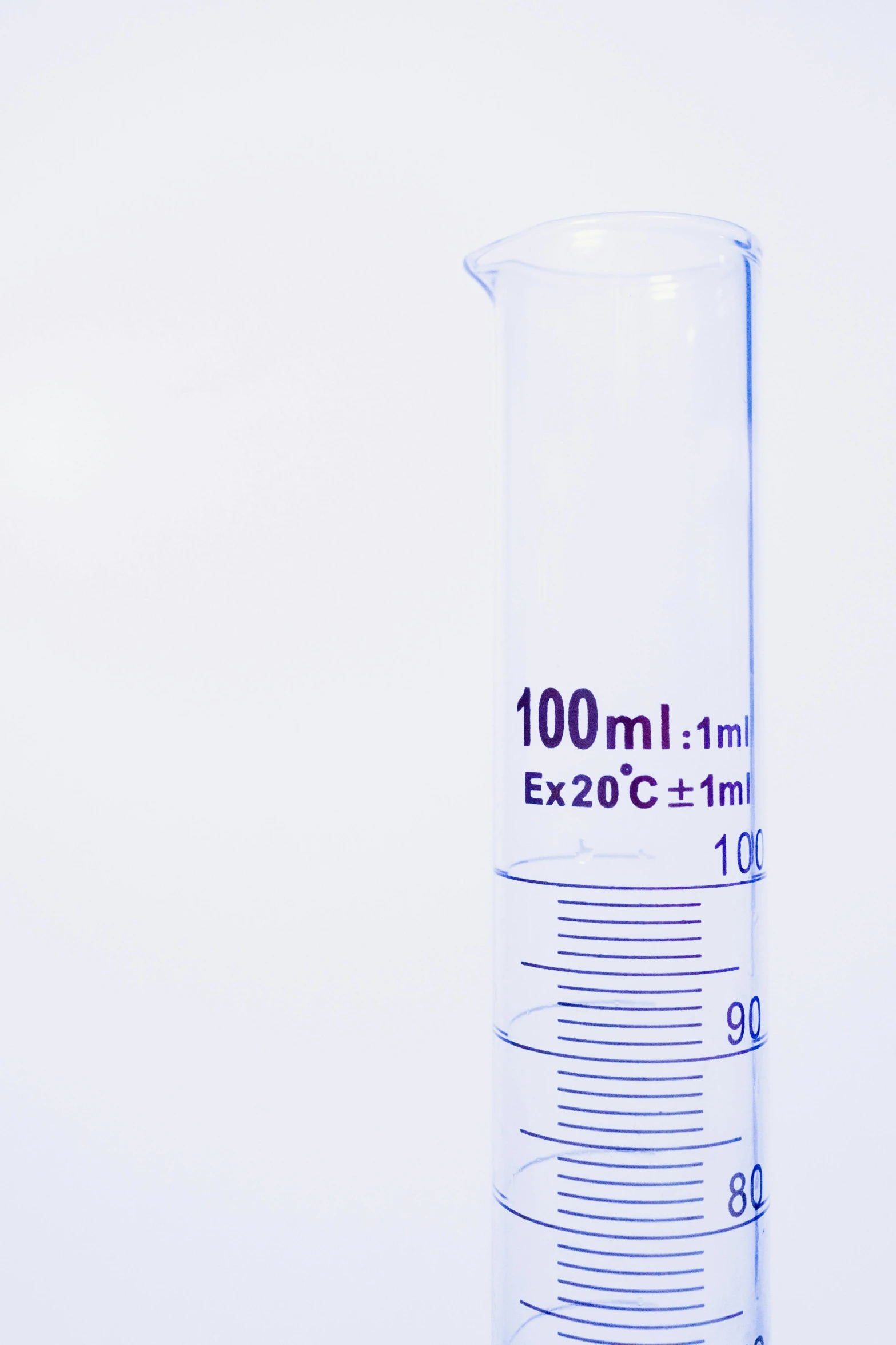 the beakle of a measuring instrument has one side labeled