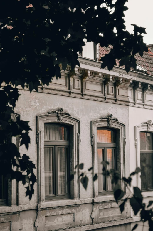 this is an old building with some windows