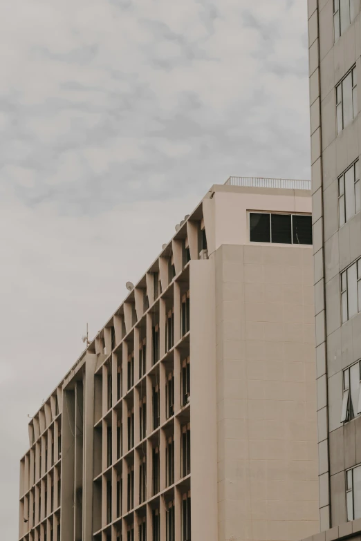 a very tall building with birds on the top