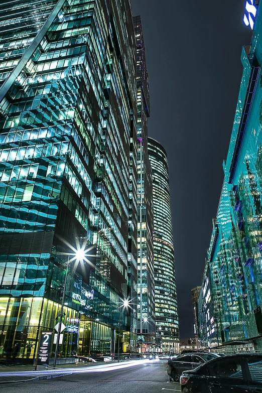 two buildings that are sitting near each other