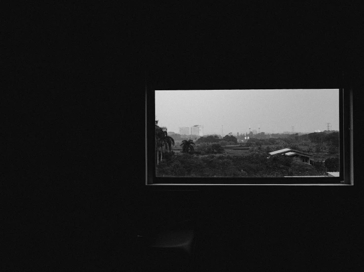 a view out of a window at a landscape