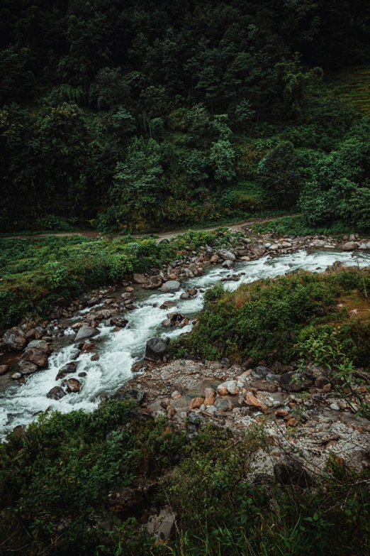 a stream flows into a stream of water