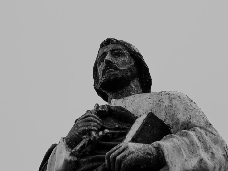 the statue in front of the building has been frosted