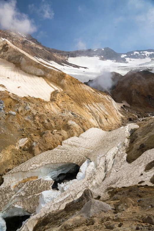 several mountains in a mountainous area covered with snow