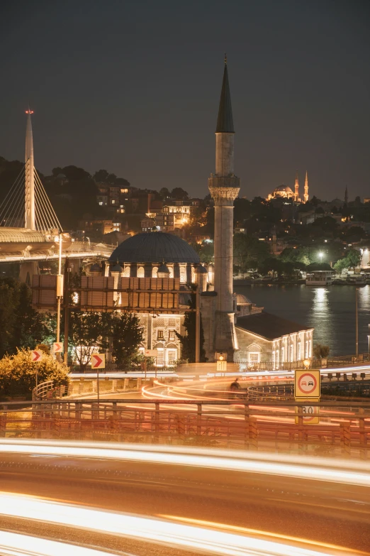 the night view of an old city skyline