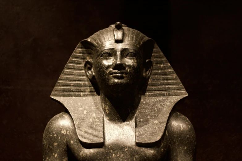 an egyptian statue wearing the pharaoh costume