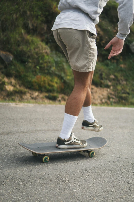 someone on a skateboard about to perform a trick