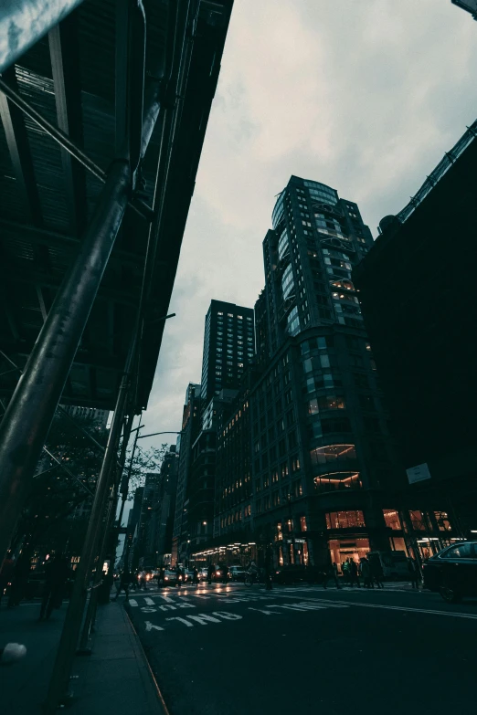 the street light at night in a large city