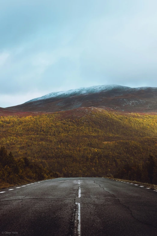 there is a road that goes to the top of a hill