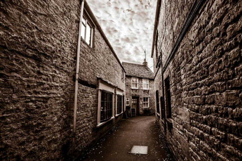 a narrow street in the village of gosling