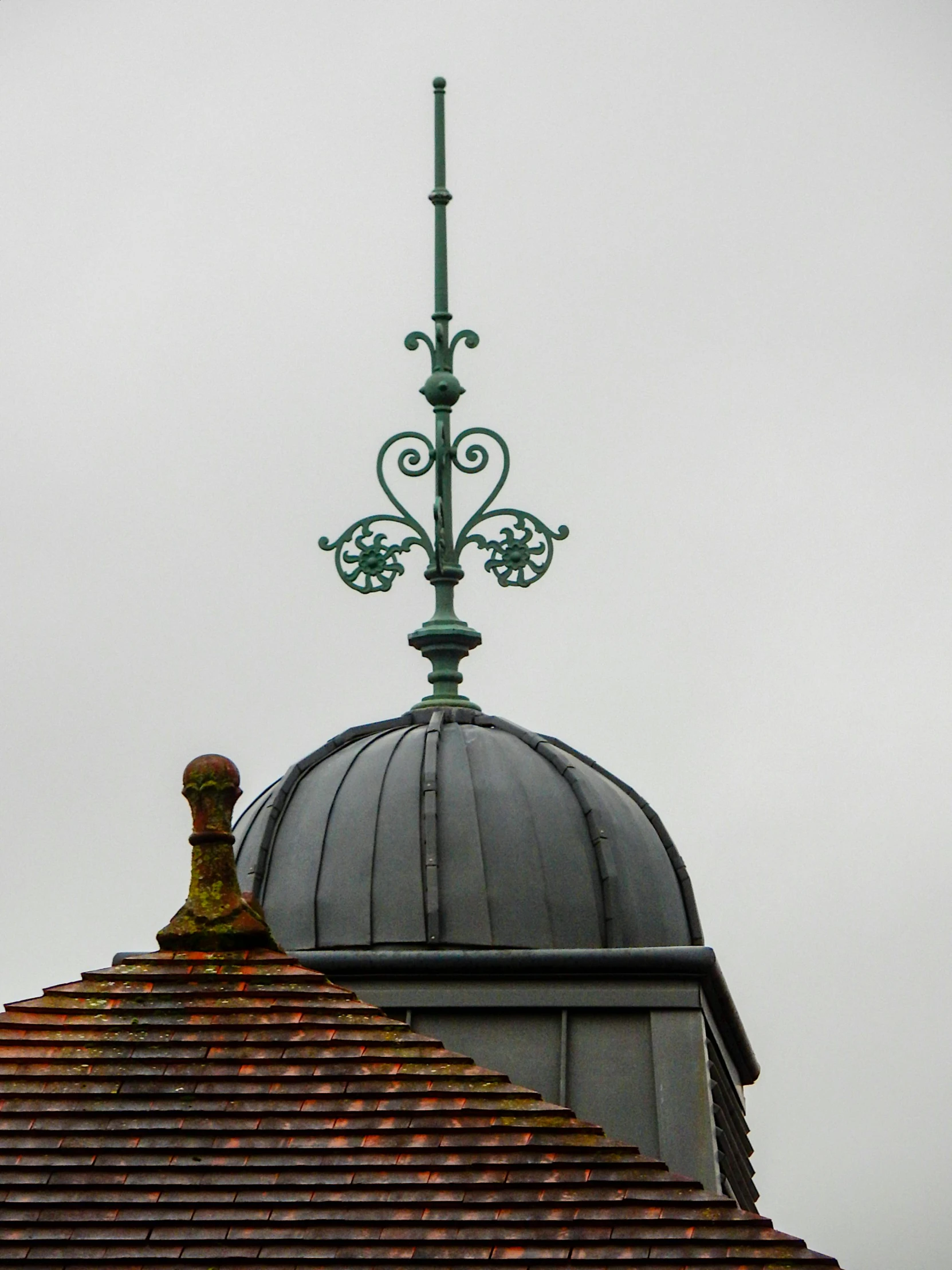 a roof of an old building with a roof ventula