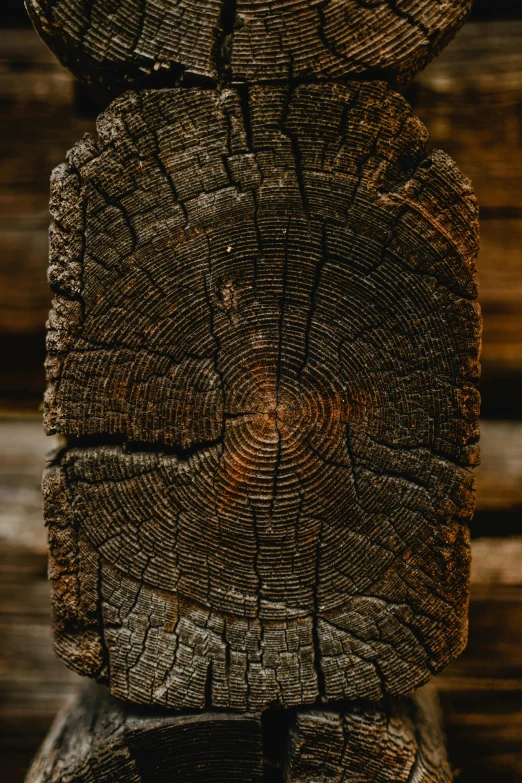 the wood is cut to make a stack or tower