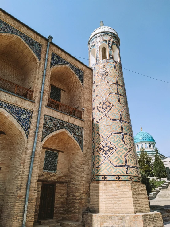 this is an islamic building with blue domes