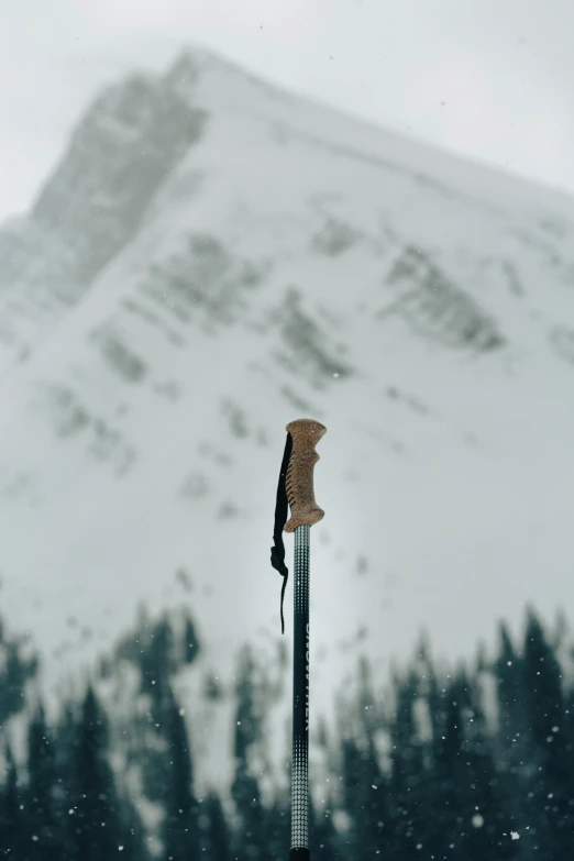 a pole attached to a pole with snow on it