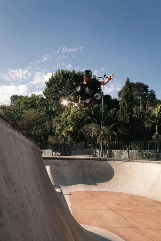 a person performing tricks at a skate park