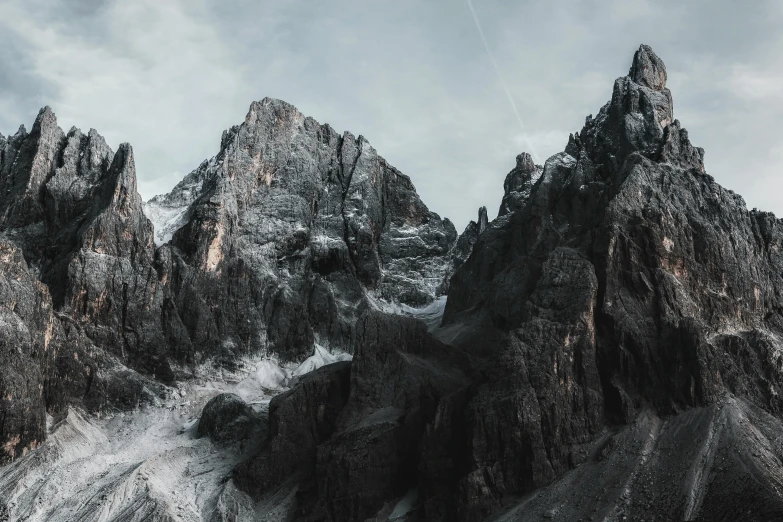 the top of mountain in winter looking at snow