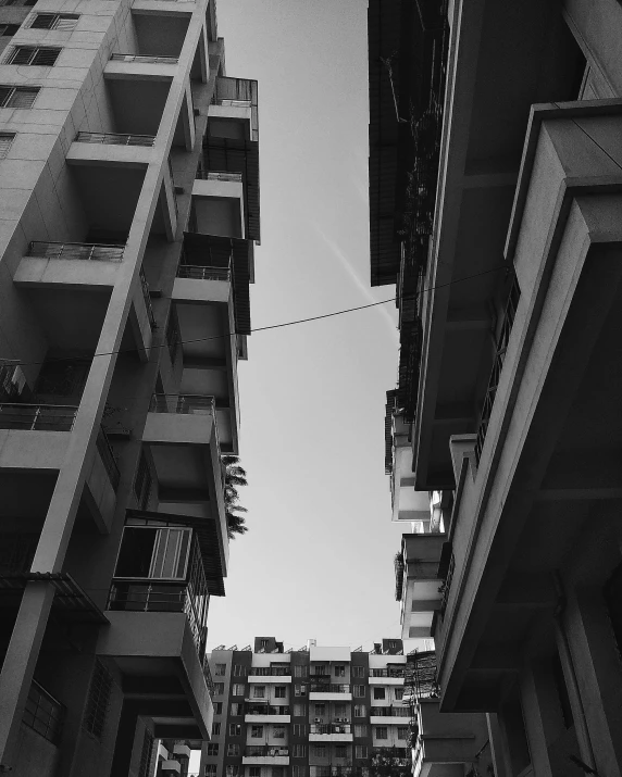 a couple of buildings in an alley way