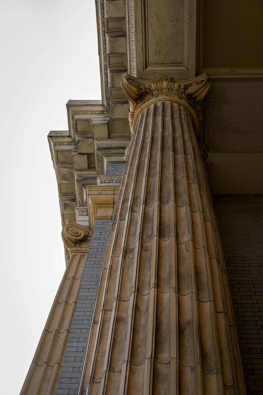 looking up at the side of a column